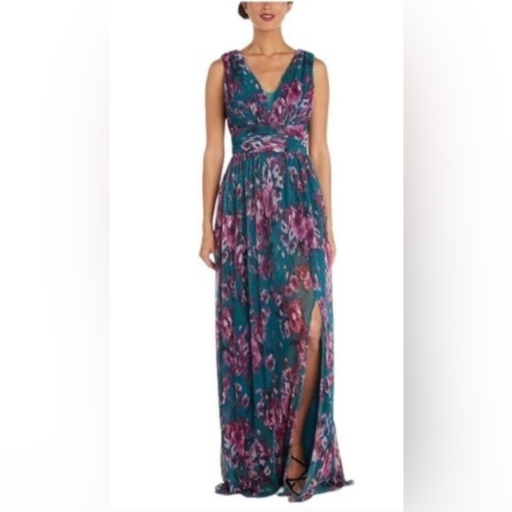 NWOT, Floor length floral gown, size 10